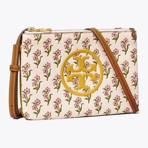 Tory Burch Perry Bombe Printed Double Zip Bag with tags